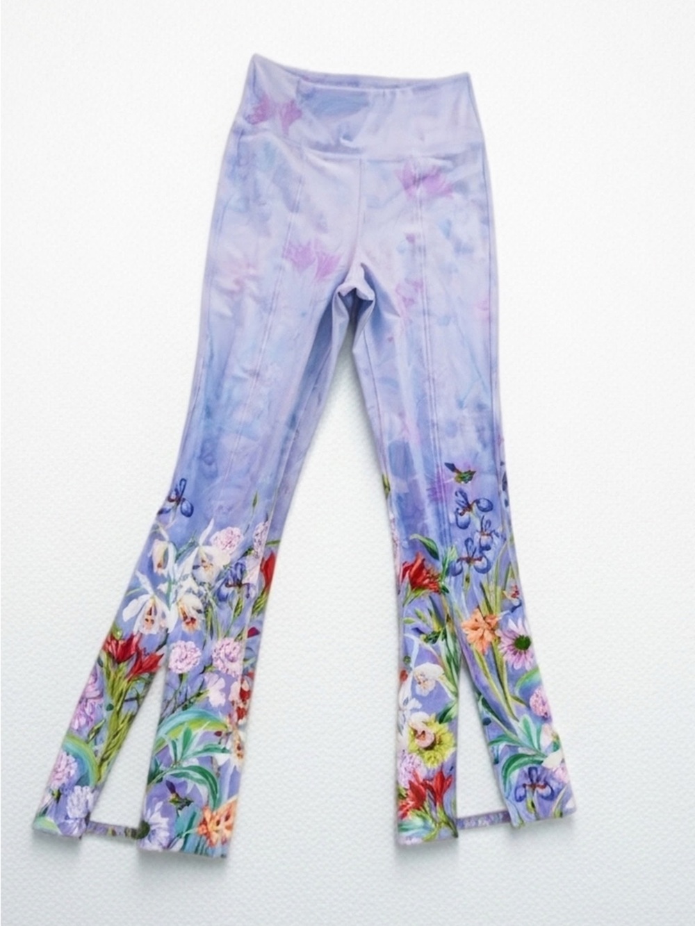 Johnny Was Lavender Floral Flare Leggings